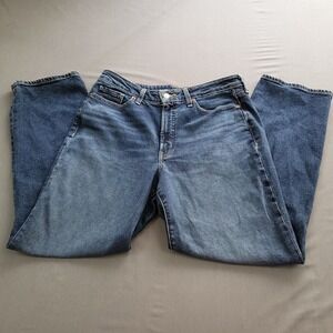 Old Navy High Rise Loose Wide Leg Jeans Medium Wash Women Size 12 Bohemian Y2K